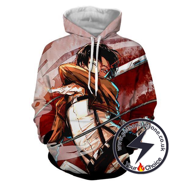 Attack On Titan - Levi Ackerman 3D - Attack On Titan Hoodies
